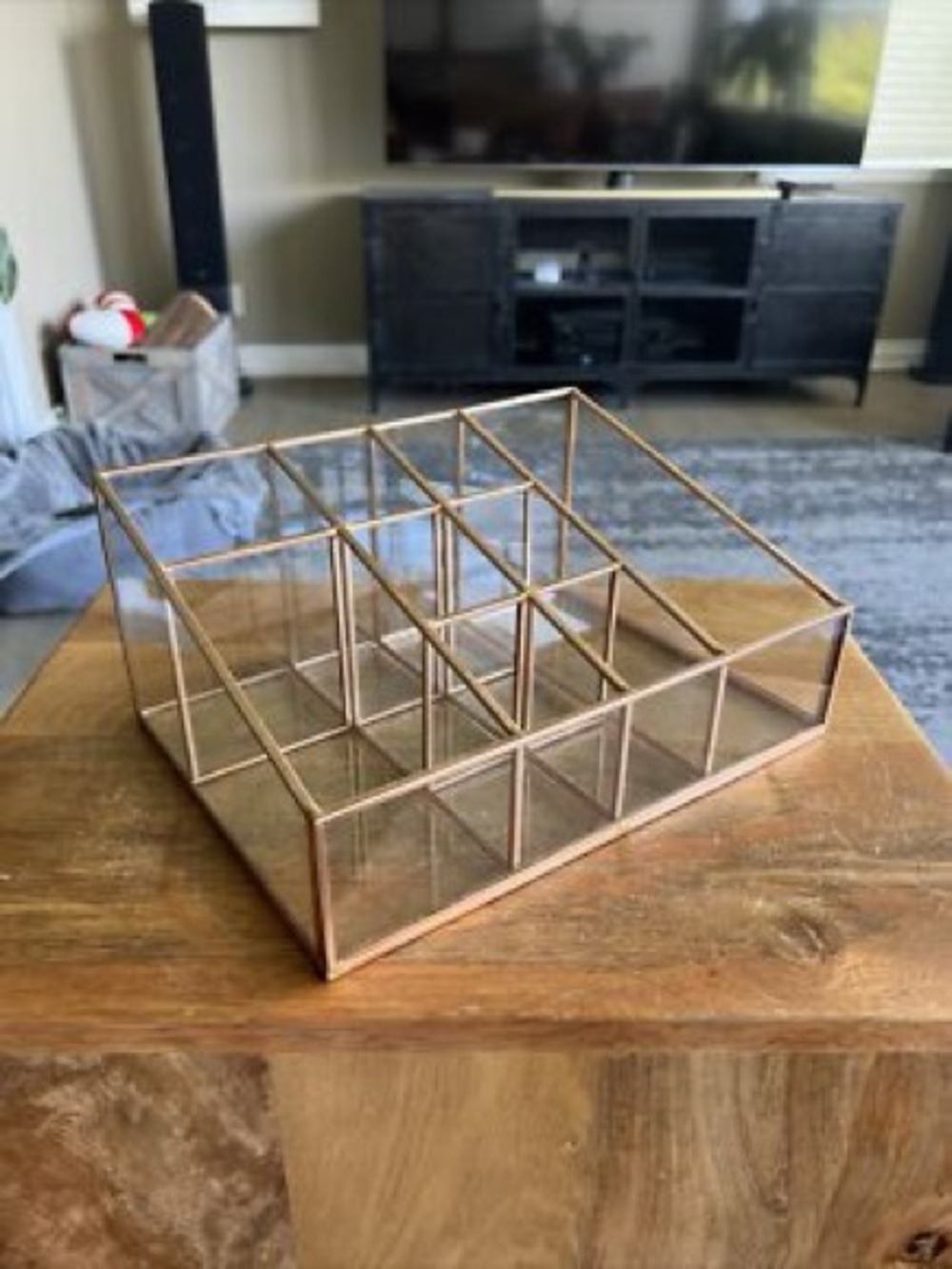 Copper Glass Desk/vanity Organizer Tray - Multi-Compartment